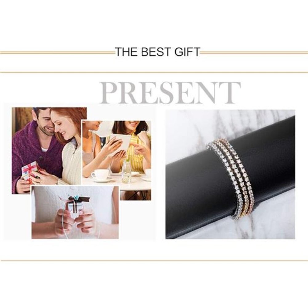 Tennis Ankle Bracelet Gold Anklet Adjustable with Extension 14K Gold - Picture 4 of 7